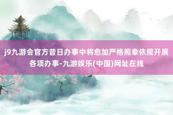 j9九游会官方昔日办事中将愈加严格照章依规开展各项办事-九游娱乐(中国)网址在线