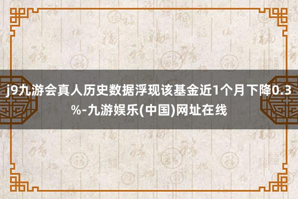 j9九游会真人历史数据浮现该基金近1个月下降0.3%-九游娱乐(中国)网址在线